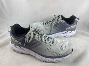 Hoka One Womens Clifton 6 Lead Seafoam Running Athletic Shoes US Size 10.5